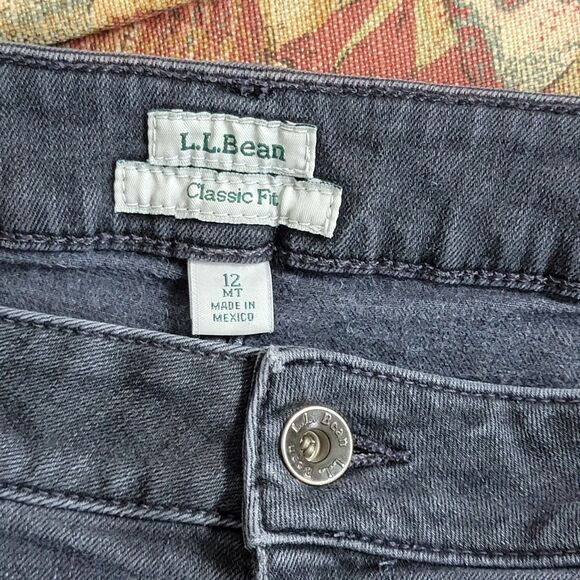 LL Bean True Shape Jeans Womens 12 MT Black High Rise Straight Leg Classic Fit - Picture 10 of 13
